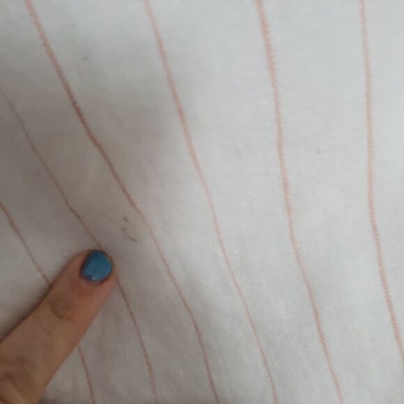 Athleta White Stripe Bali Linen Crop Pants  8 Tall - Picture 2 of 4